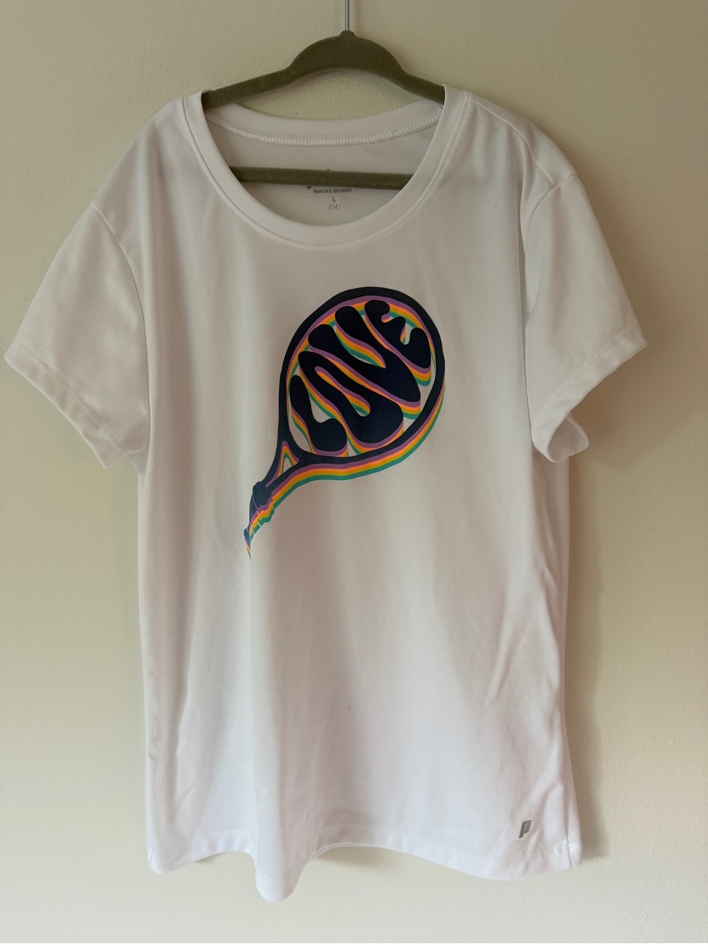 Prince White Tee with Multicolor Bubble Graphic